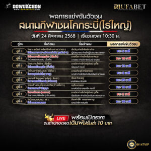 ผลแข่งขันวัวชน24-08-68