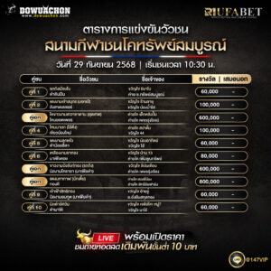 ตารางวัวชน29-09-68