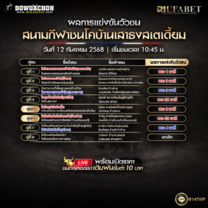 ผลแข่งขันวัวชน12-09-68