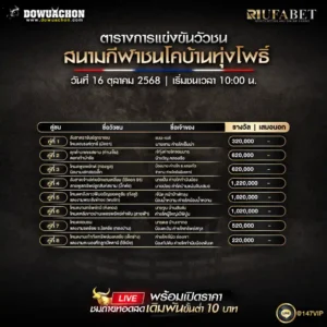 ตารางวัวชน 16-10-68