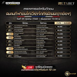 ตารางวัวชน 5-10-68