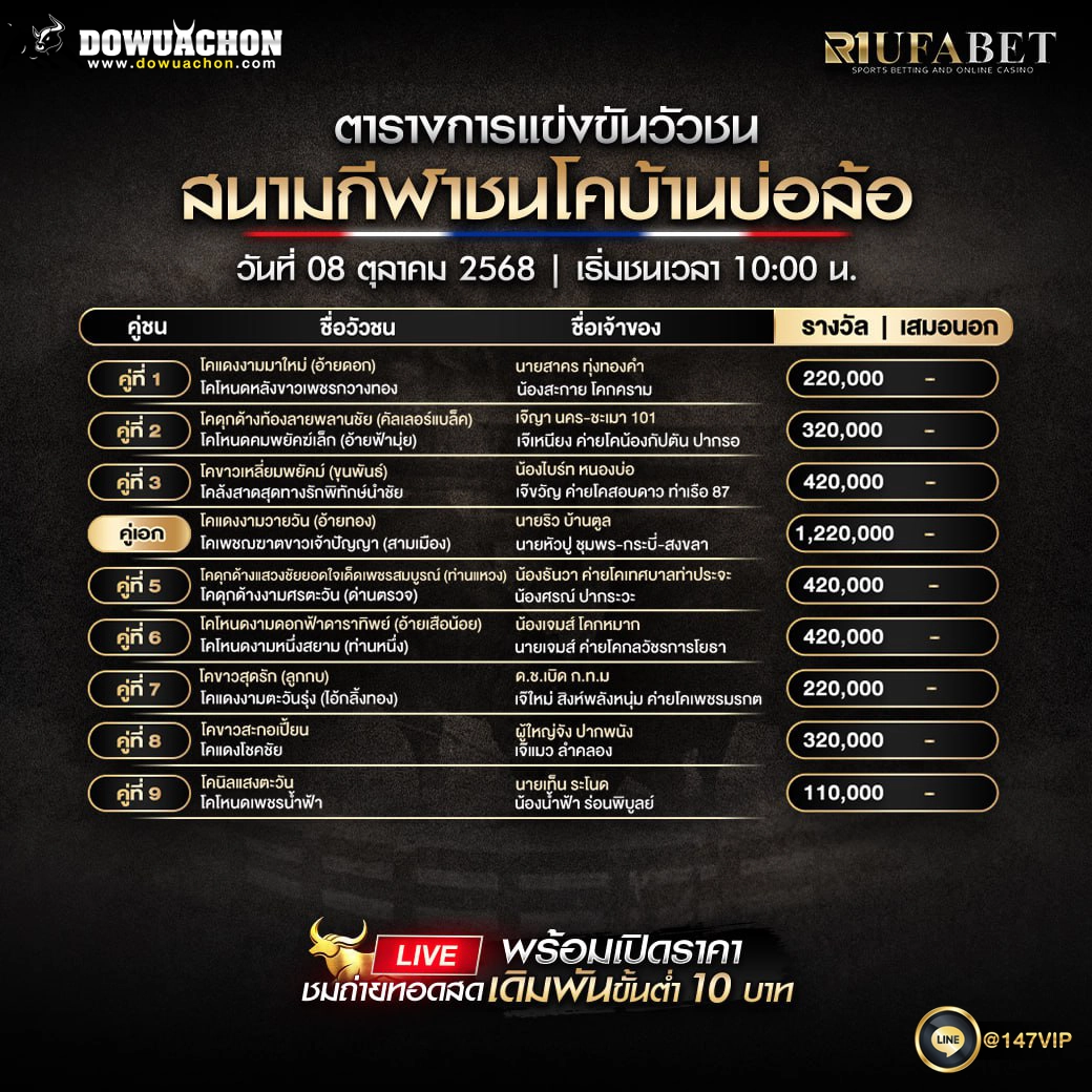 ตารางวัวชน08-10-68