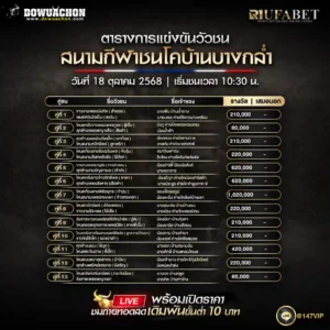 ตารางวัวชน18-10-68