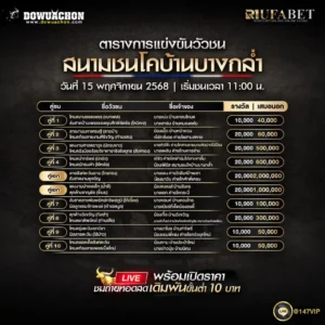 ตารางวัวชน 15-11-68