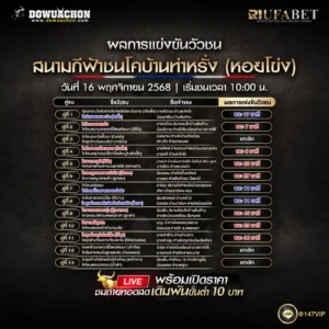 ผลการแข่งขันวัวชน16-11-68