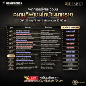 ผลการแข่งขันวัวชน21-11-68