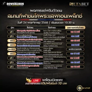 ผลการแข่งขันวัวชน24-11-68