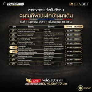 ตารางวัวชน 1-01-68