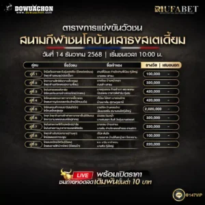 ตารางวัวชน 14-12-68