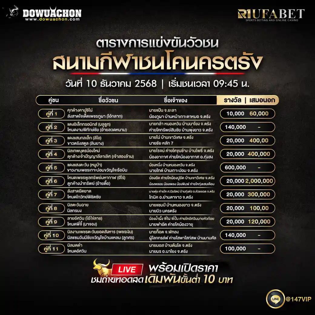 ตารางวัวชน10-12-68