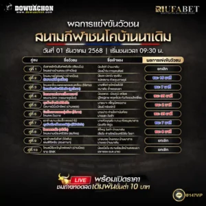 ผลการแข่งขันวัวชน01-12-68