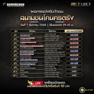 ผลการแข่งขันวัวชน07-12-68