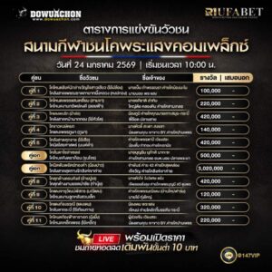 ตารางวัวชน24-01-69 สนามกีฬาชนโคพระแสงคอมเพล็กซ์