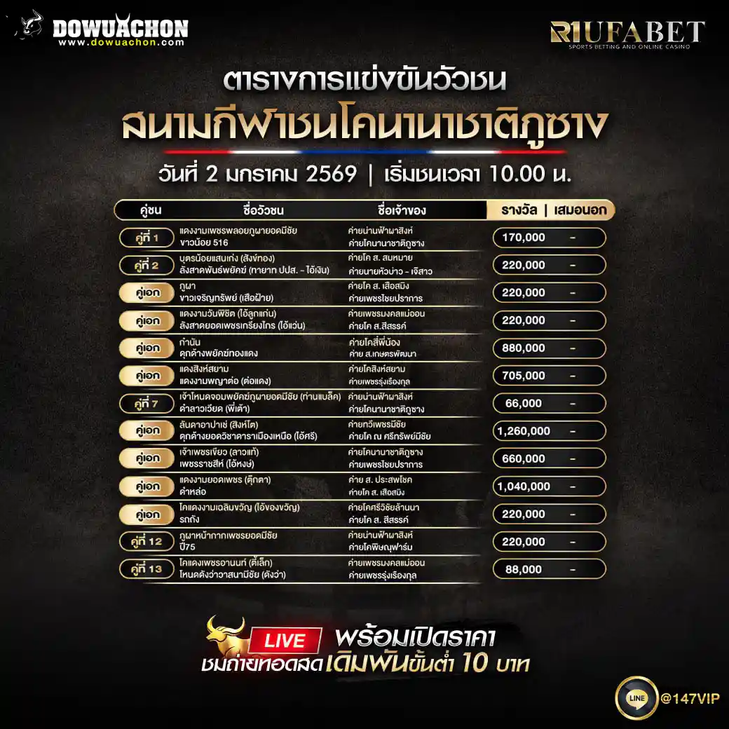 ตารางวัวชน02-01-68