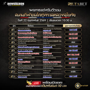 ผลการแข่งขันวัวชน22-02-69 สนามกีฬาชนโคทุ่งทะเลหลวงสุโขทัย