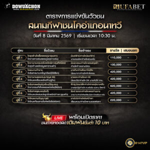 ตารางวัวชน08-03-69 สนามกีฬาชนโคอำเภอนาทวี