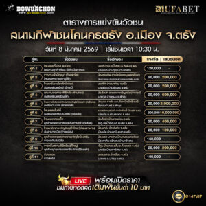 ตารางวัวชน 08-03-69 สนามกีฬาชนโคนครตรัง อ.เมือง จ.ตรัง